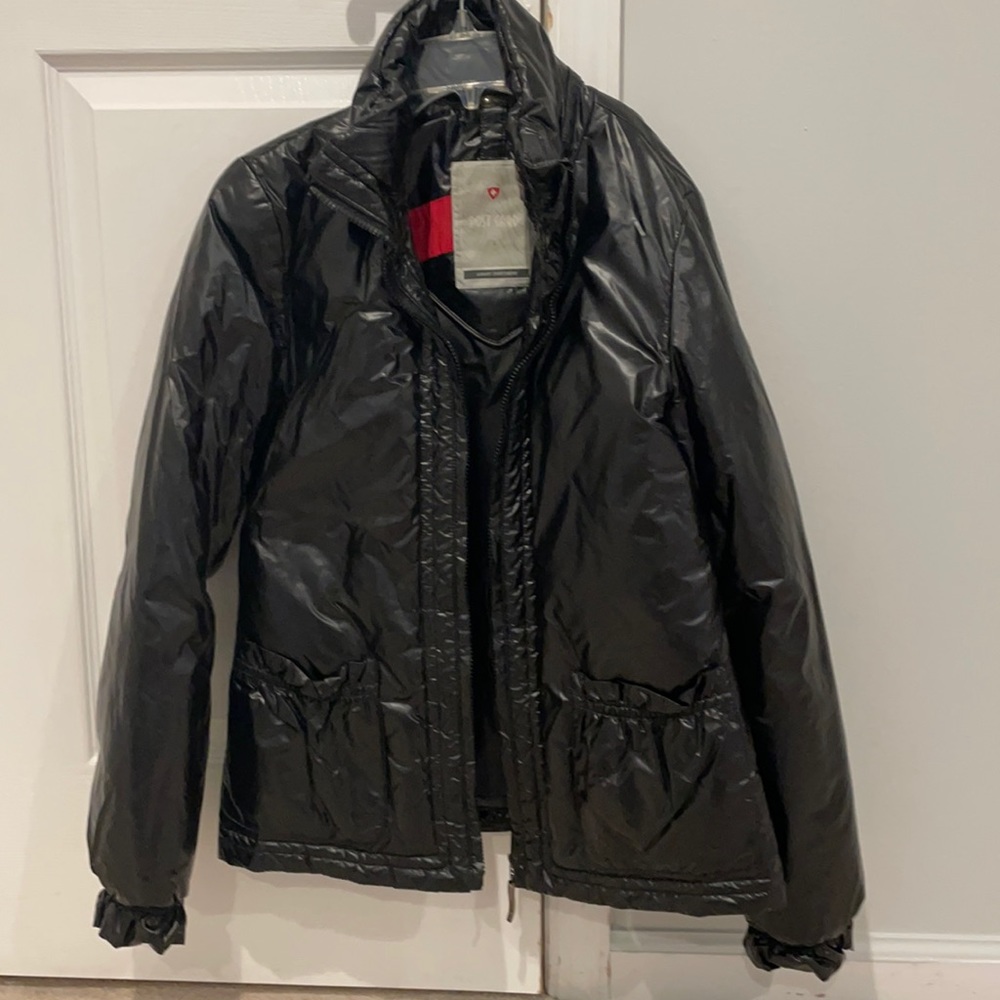 Post Card down puffer black jacket coat size 4